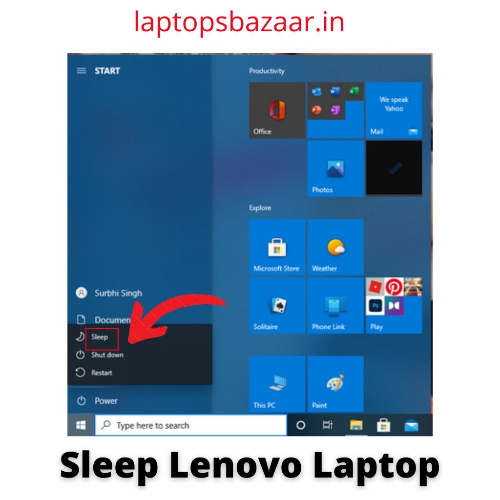 Show to sleep Lenovo laptop