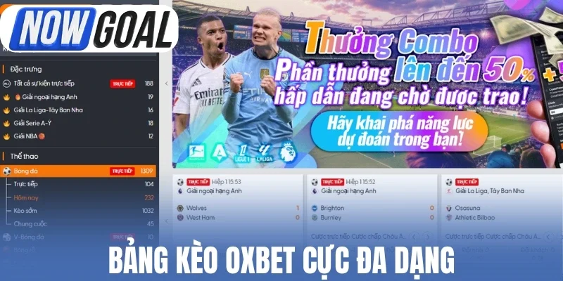 Bảng kèo Oxbet cực đa dạng
