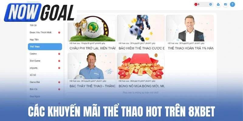 Các khuyến mãi thể thao hot trên 8xbet