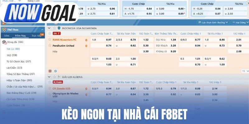 Kèo ngon tại nhà cái F8bet
