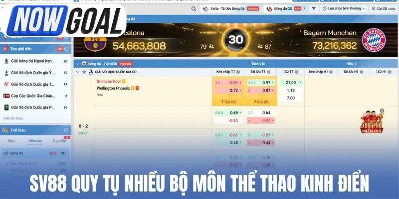 Sv88 quy tụ nhiều bộ môn thể thao kinh điển
