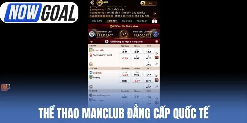 Thể thao Manclub đẳng cấp quốc tế