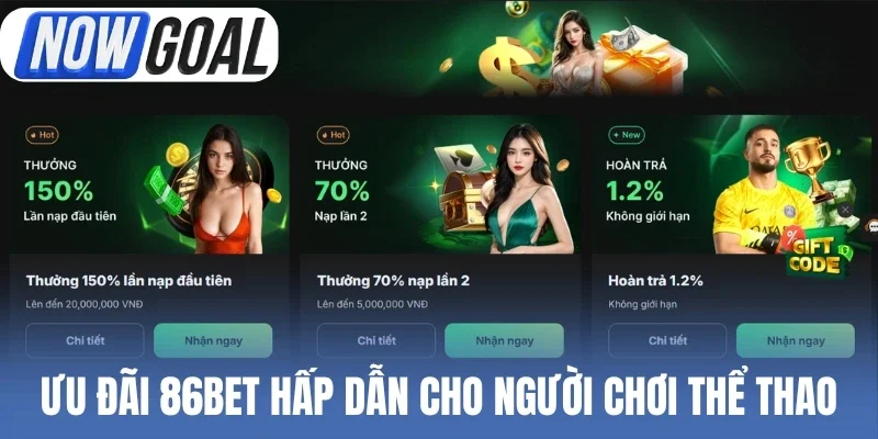 Ưu đãi 86Bet hấp dẫn cho người chơi thể thao